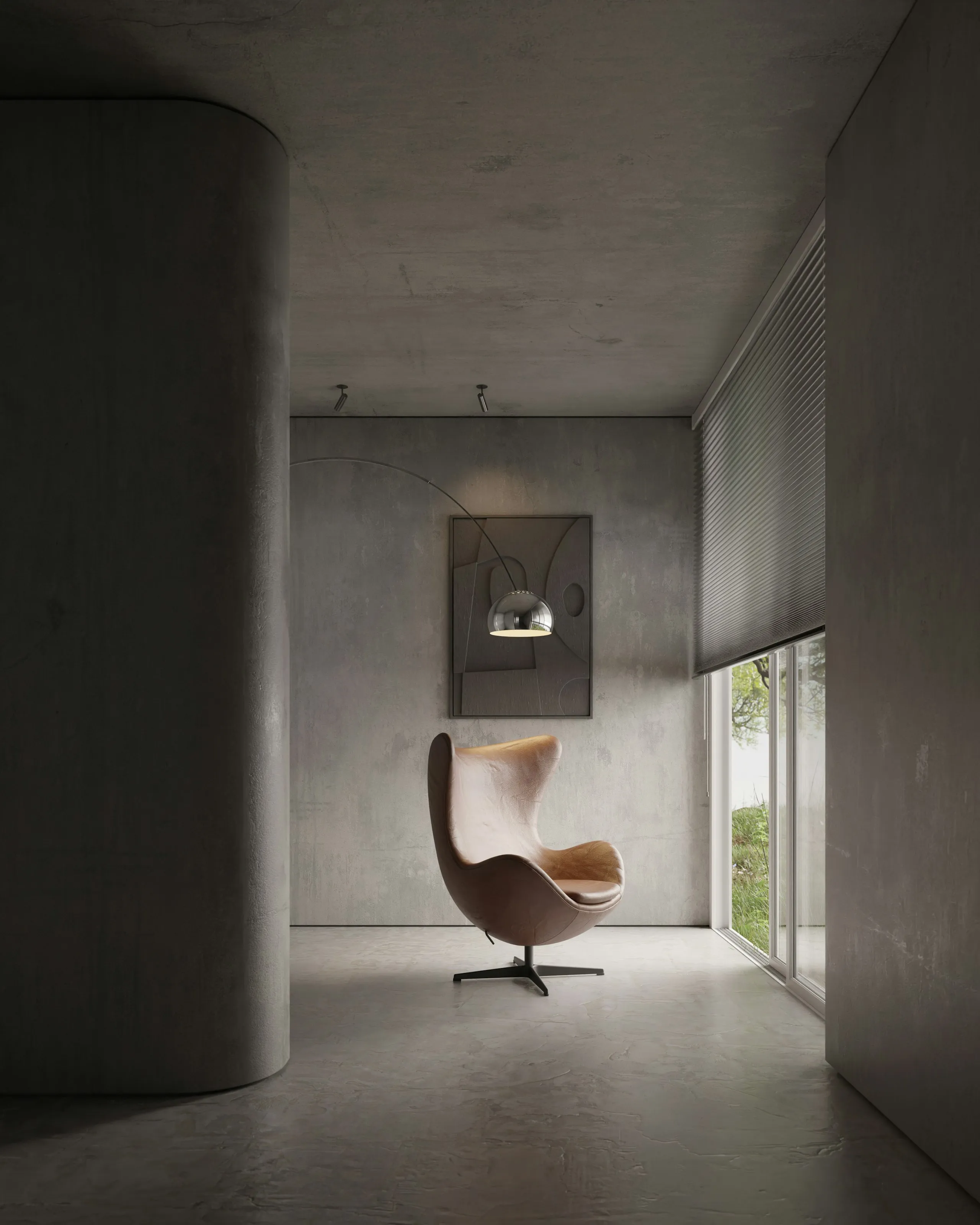 A house shaped by afternoon light